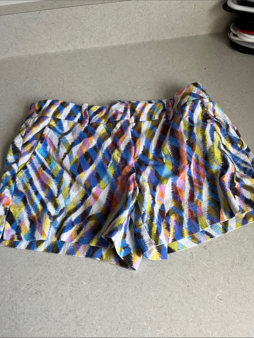Trina Turk Multicolor Diagonal Geometric Print Shorts